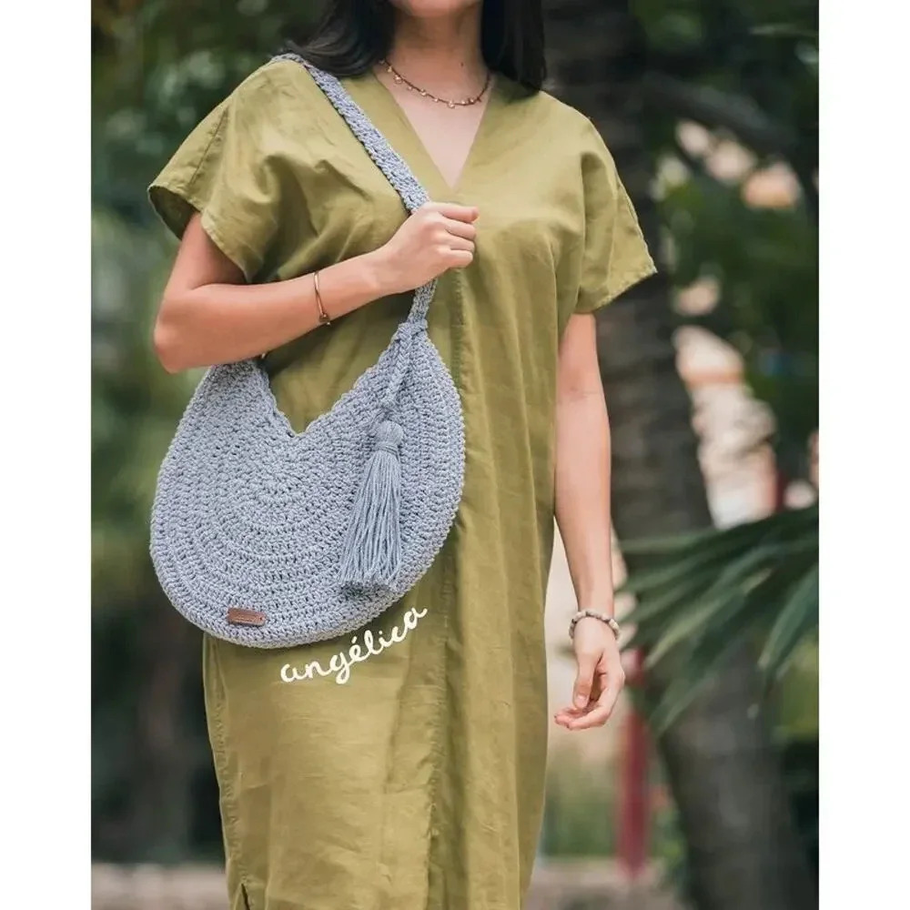 Lacano Angelica Crochet Shoulder Bag Light Blue